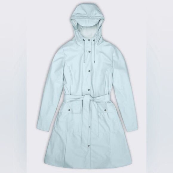 NWT RAINS Women’s Yellow Curve Jacket Raincoat Full Zip & Snap Hood - Size M - Picture 4 of 5